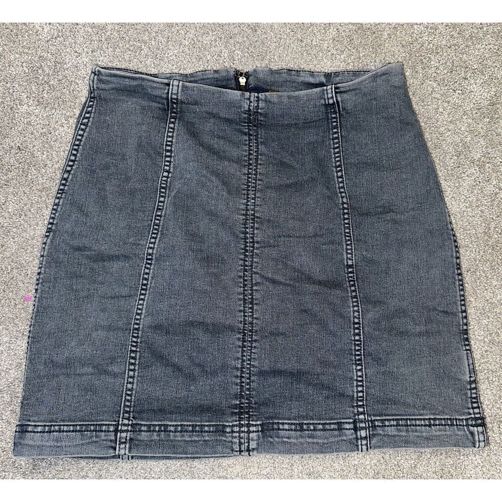 Free People Modern Femme Denim Mini Skirt Star Wash Size 12 #180